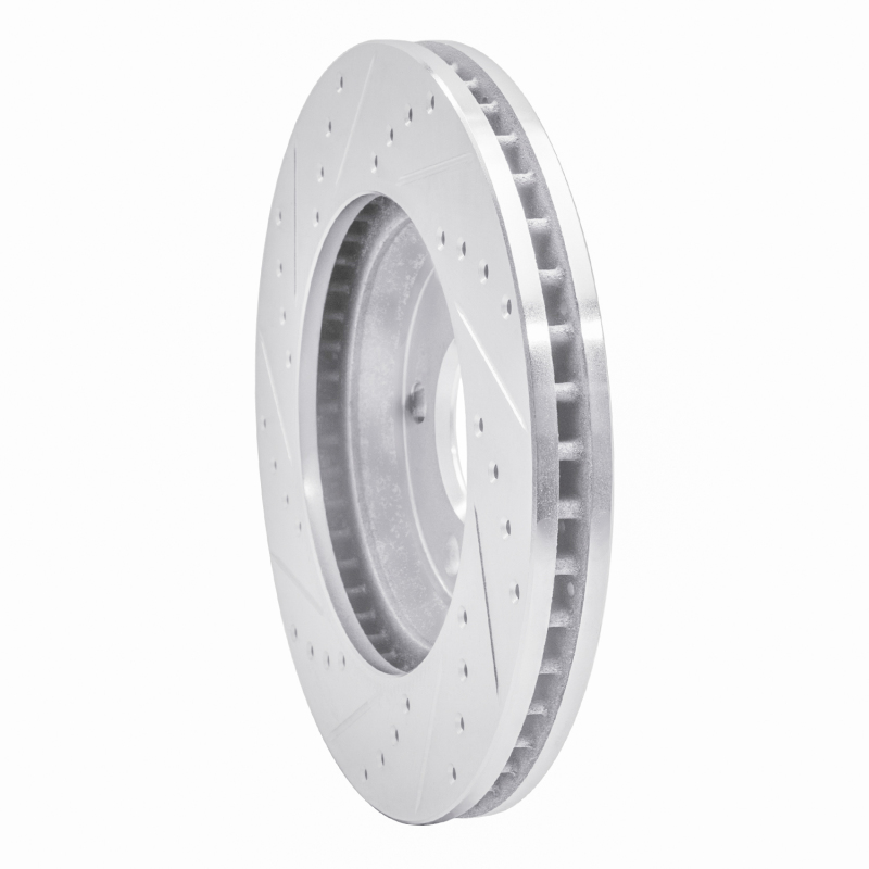 Buick Park Avenue Brake Rotor (1) - Front Right - R1 Concepts - Drilled & Slotted - Silver - 2005